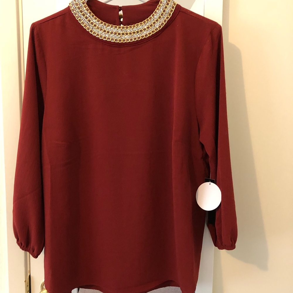 Jewel neck blouse